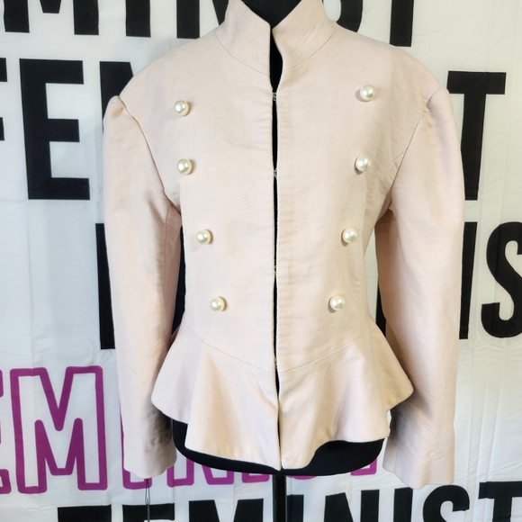 LIKE 4 DISCOUNT Peplum Doublet Waist Coat with Luxury Pearl Buttons - Picture 5 of 16